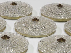 Five Orrefors of Sweden Crystal Flush Mount Ceiling Light