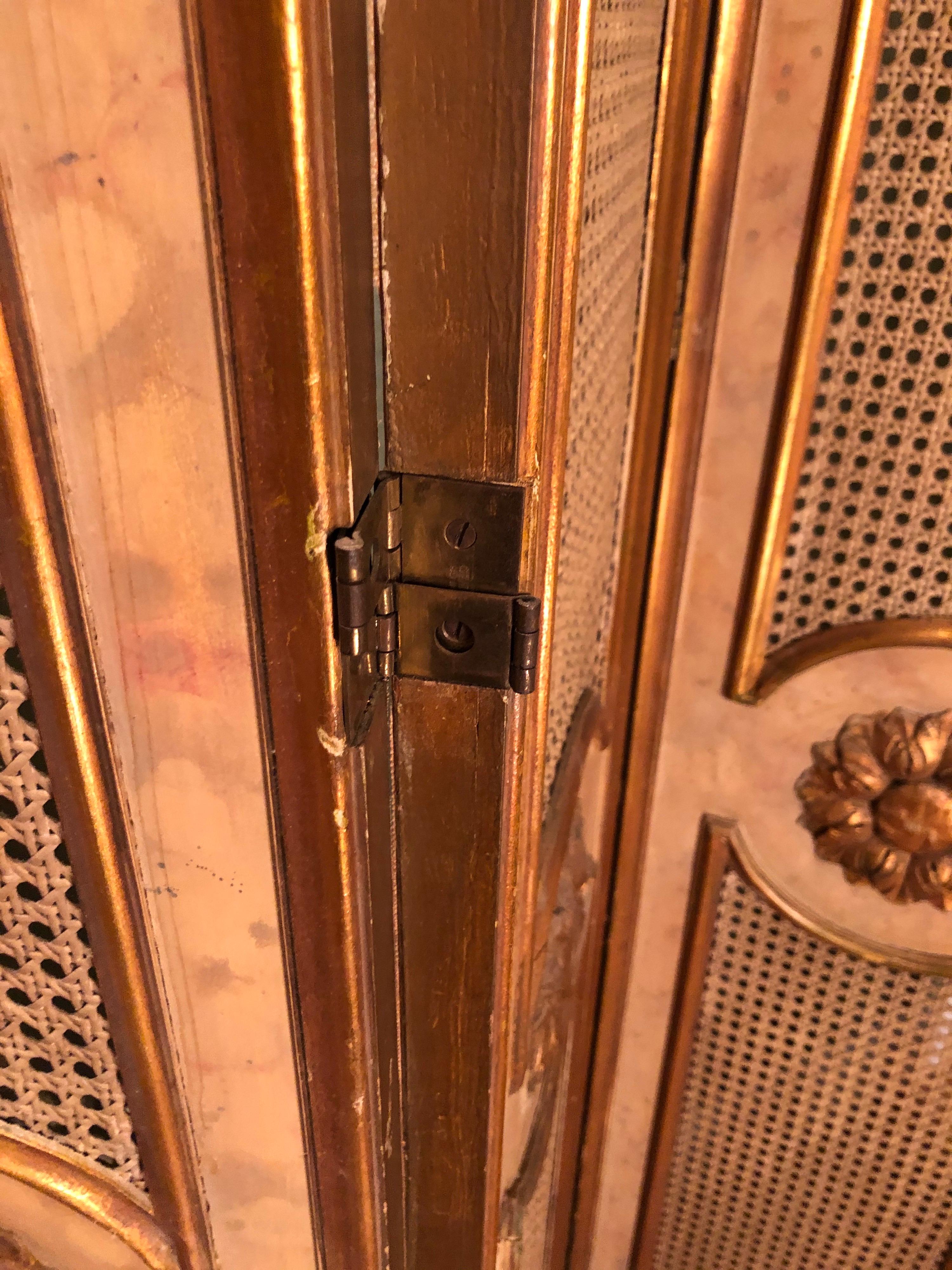 Five-Paneled French Gilt Folding Screen For Sale 10