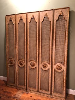 Five-Paneled French Gilt Folding Screen