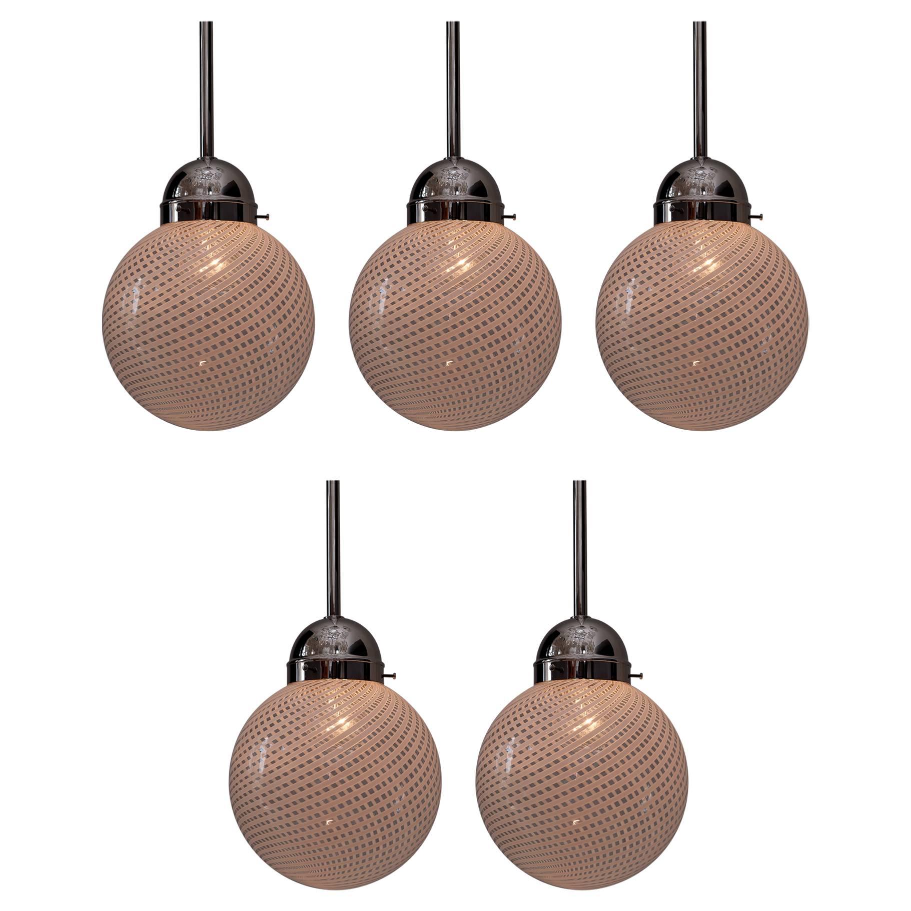 Five Pendants by Venini, Italy, circa 1960s