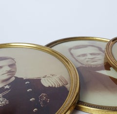 Five Period Oval Frames with Photographs on Glass of the Italian Royal Family