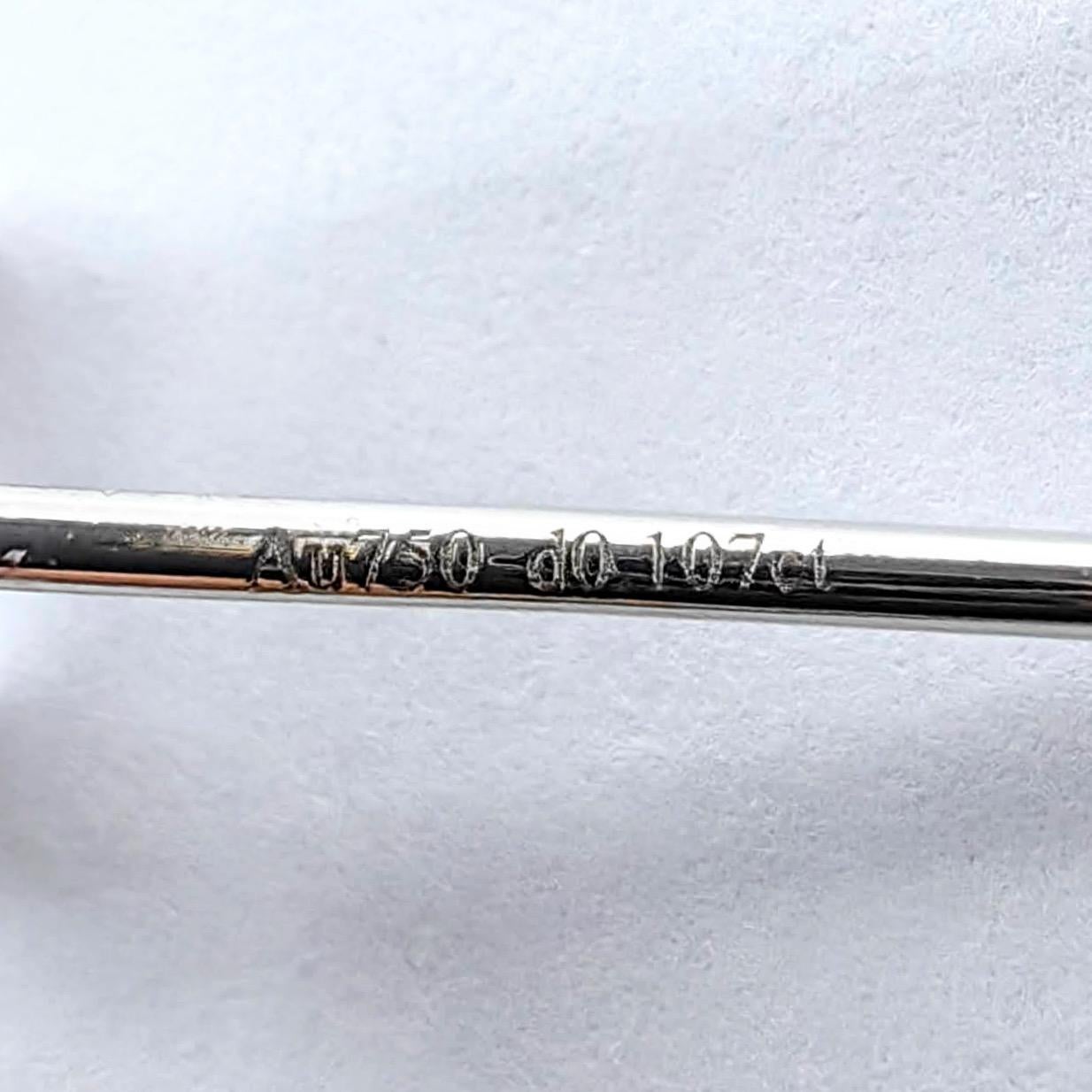 Fünfblättrige Blume mit rundem Brillantschliff Diamant-Ohrstecker aus 18K Weißgold im Angebot 7