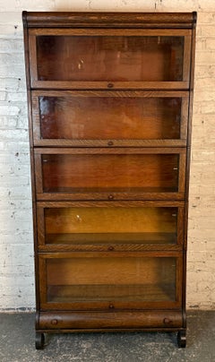 Five Piece Antique Lundstrum Barrister Bookcase
