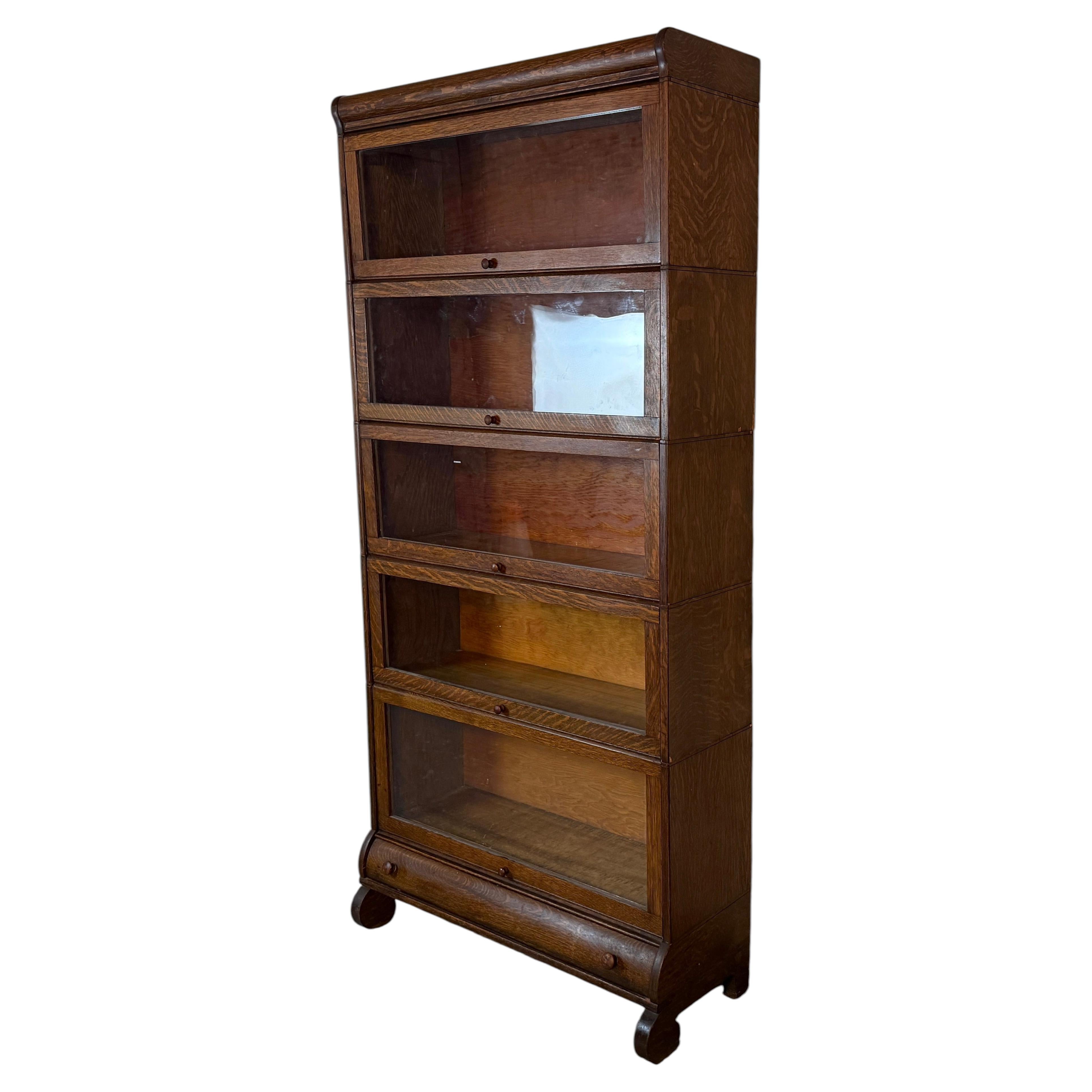 Five Piece Antique Lundstrum Barrister Bookcase