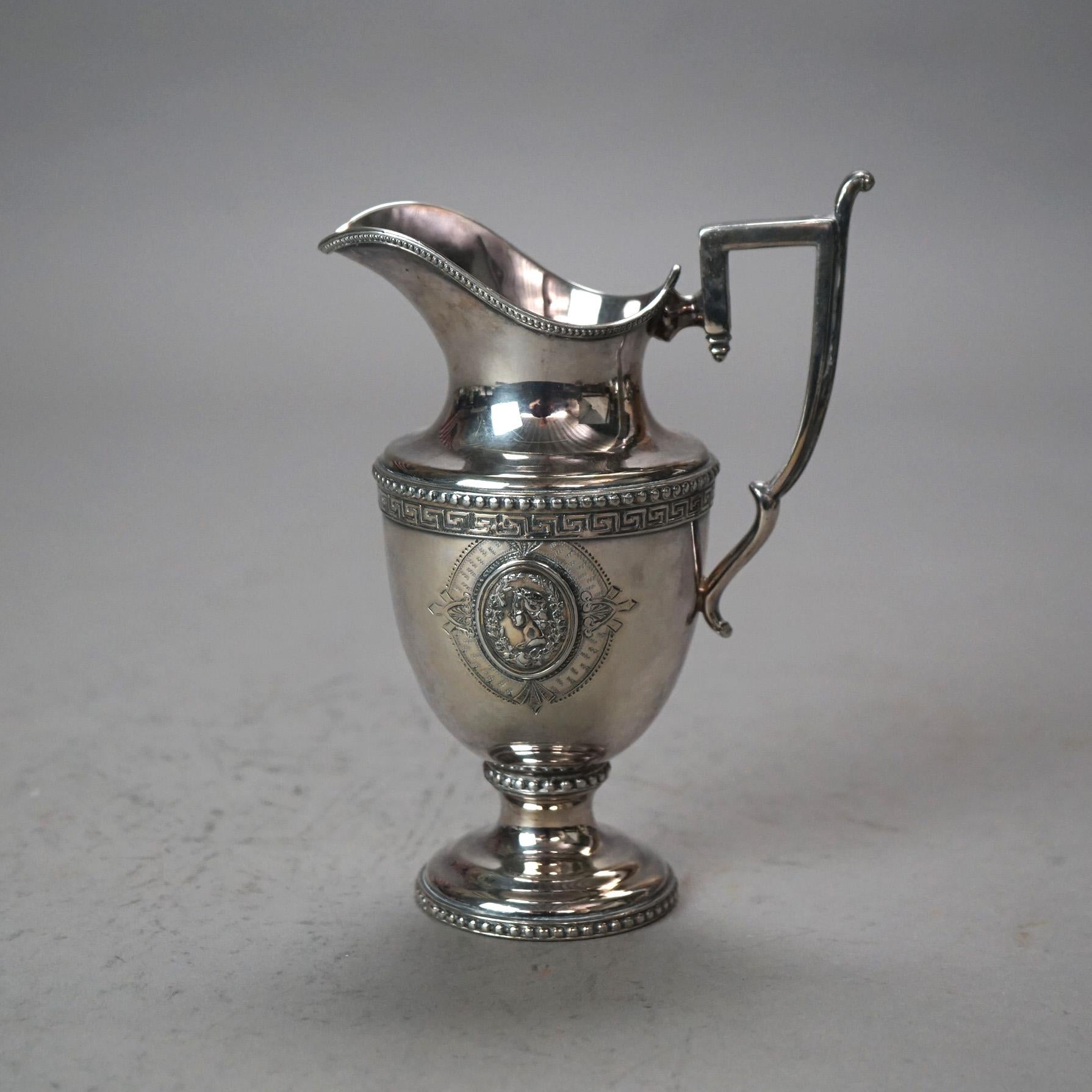 Juego de té antiguo de cinco piezas bañado en plata C1890 en venta 10