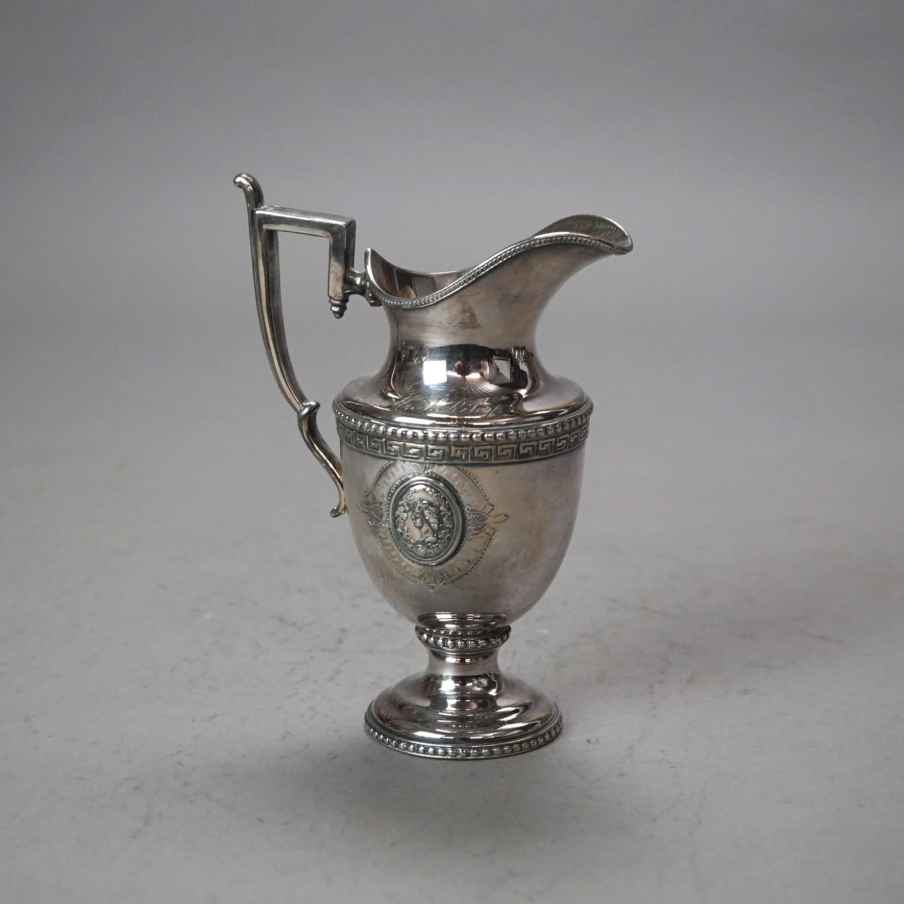 Juego de té antiguo de cinco piezas bañado en plata C1890 Chapado en plata en venta