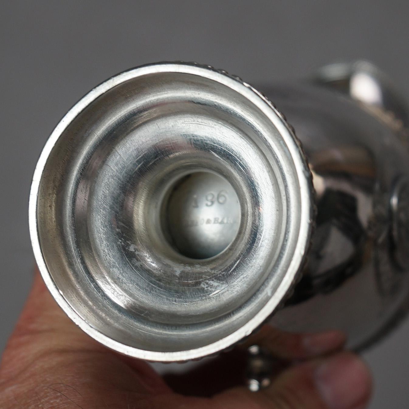 Juego de té antiguo de cinco piezas bañado en plata C1890 en venta 1