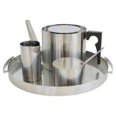 Vintage Five piece Arne Jacobsen Stelton stainless steel modernist tea service