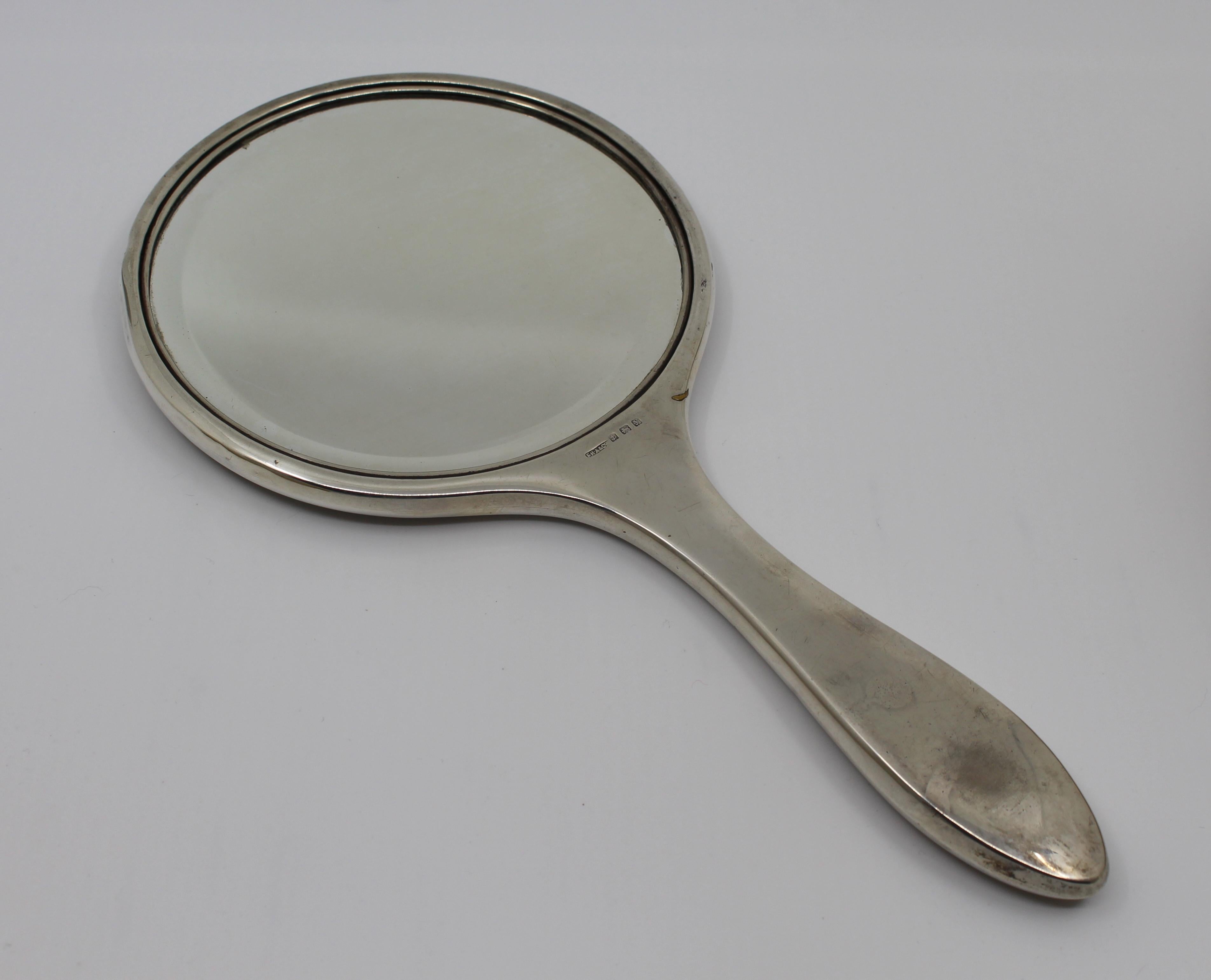 Five-Piece Art Deco Sterling Silver & Faux Tortoiseshell Vanity Set 1923 For Sale 5