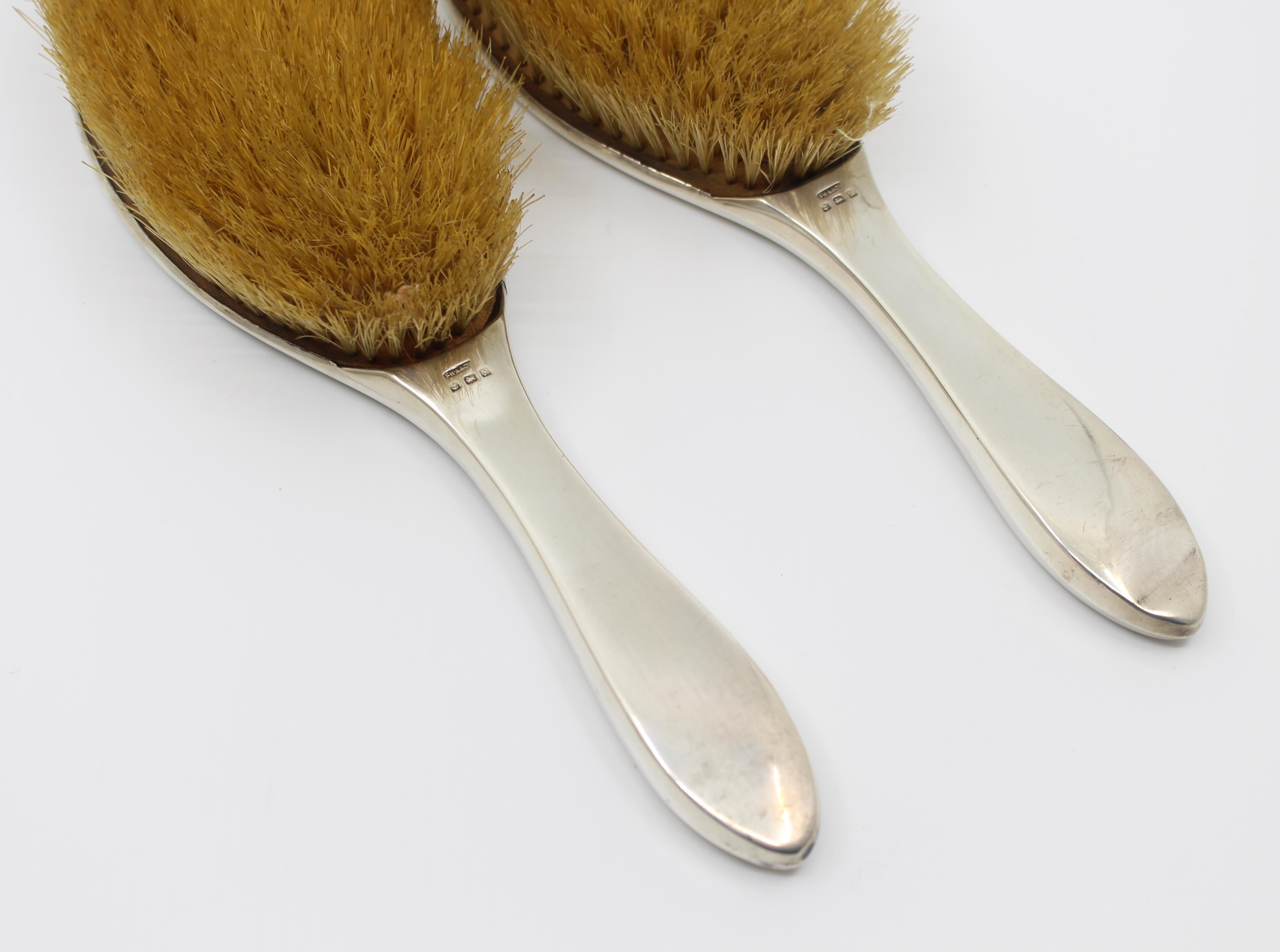 Five-Piece Art Deco Sterling Silver & Faux Tortoiseshell Vanity Set 1923 For Sale 12