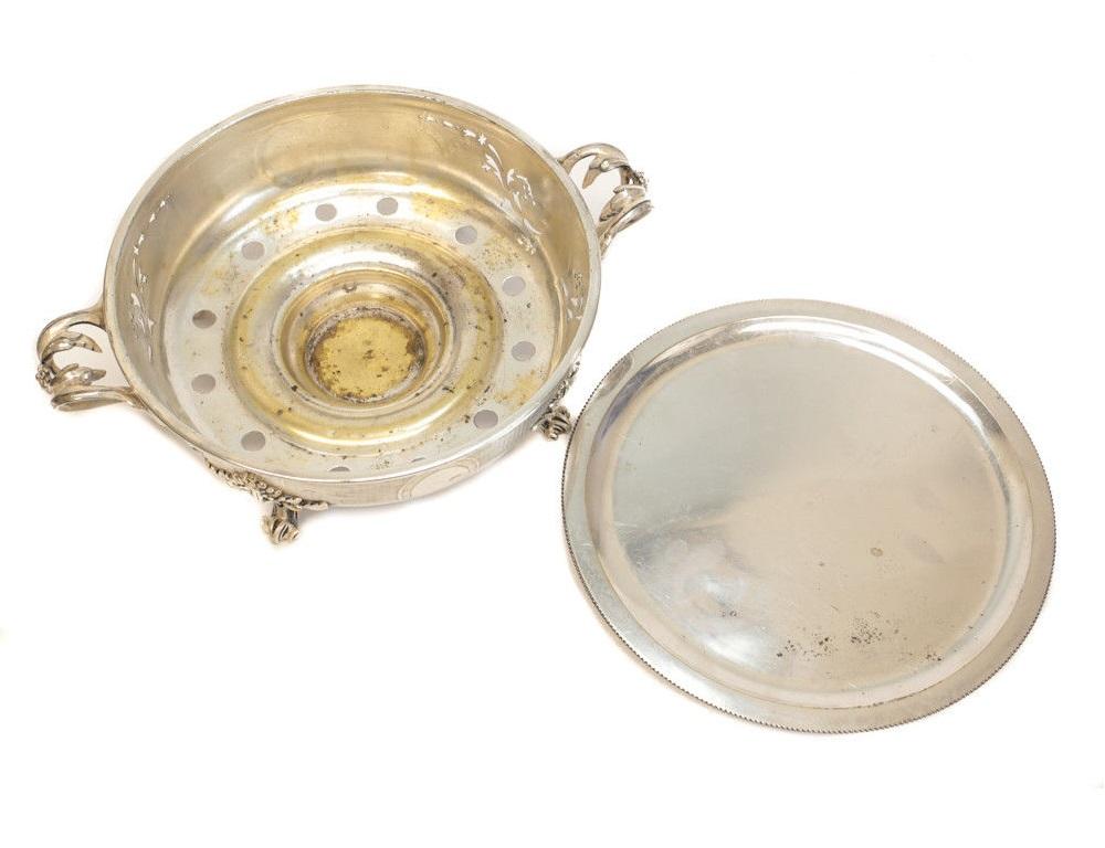 Five-Piece Christofle Silver Plate Dish Warmers, Foliate Scroll Designs For Sale 1
