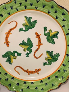 Five-Piece Deruta Made in Italy Majolica Platter and Plate Set Charger Serveware