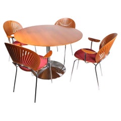 Retro Five Piece Dinette Set with Four Trinidad Chairs and Table by Nanna Ditzel  1993