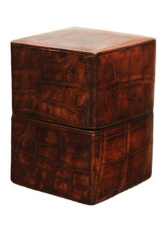 Fünfteiliges Herren-Set aus Krokodil und Silber aus Kunstleder von Barrett & Thompson 1922