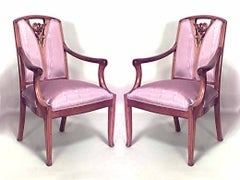 French Art Nouveau Purple Moire 5-Piece Living Room Set