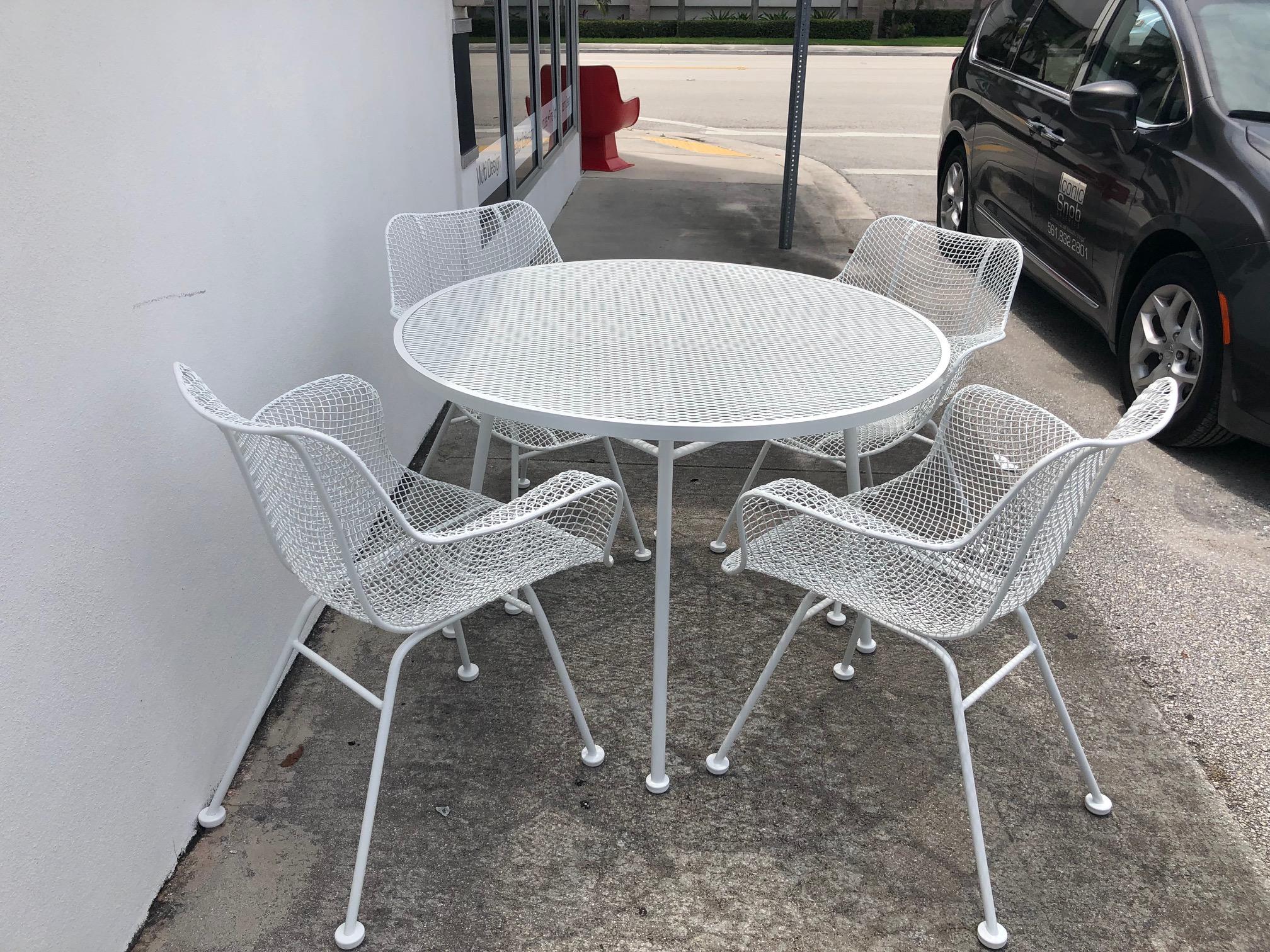 Five Piece Patio Dining Table and Chairs by Russell Woodard 2