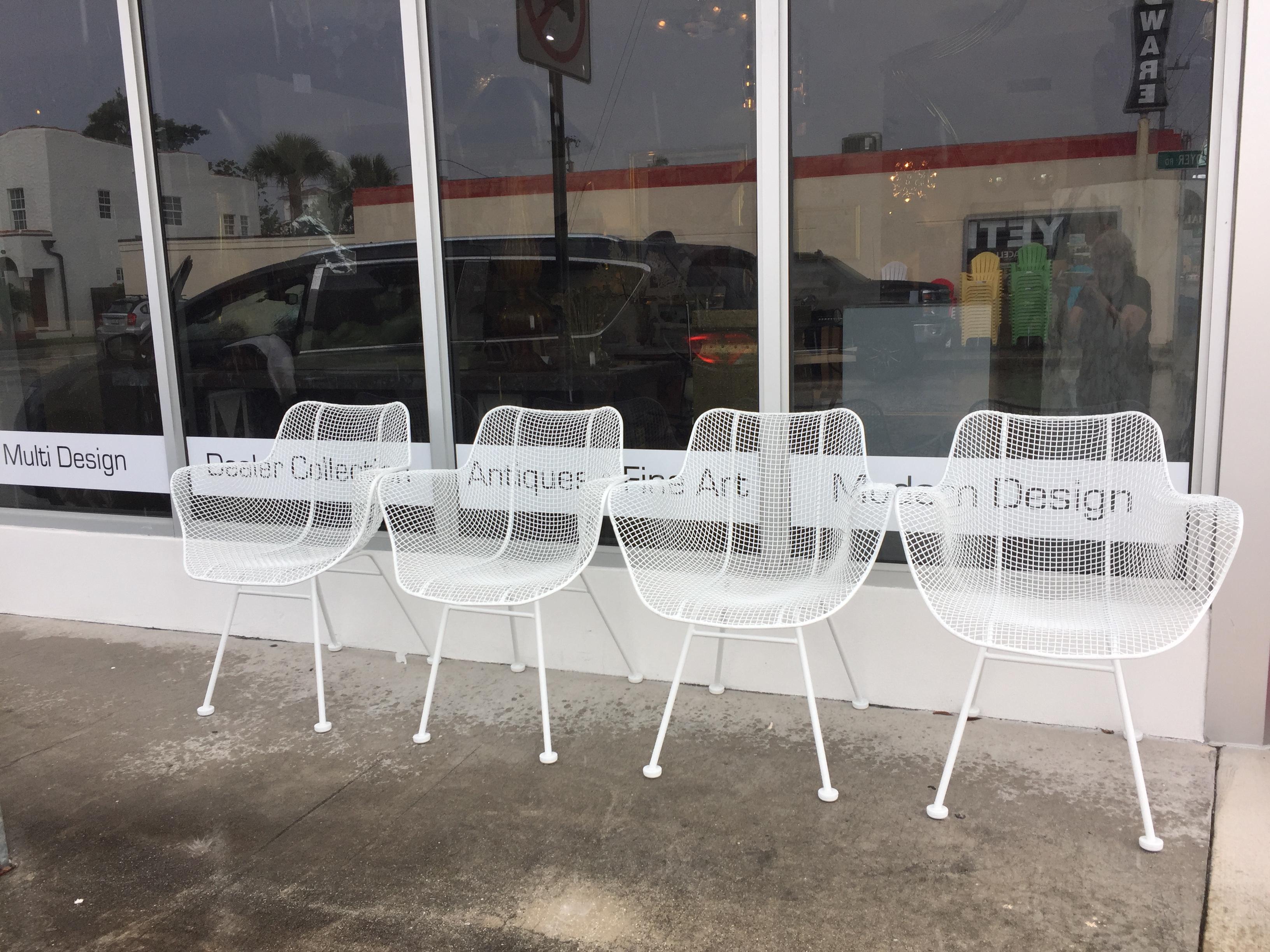 Mid-Century Modern Five Piece Patio Dining Table and Chairs by Russell Woodard