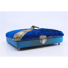 Five-piece silver sewing set in original case