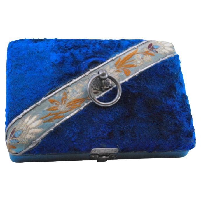 Five-piece silver sewing set in original case For Sale