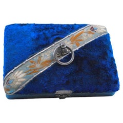 Five-piece silver sewing set in original case