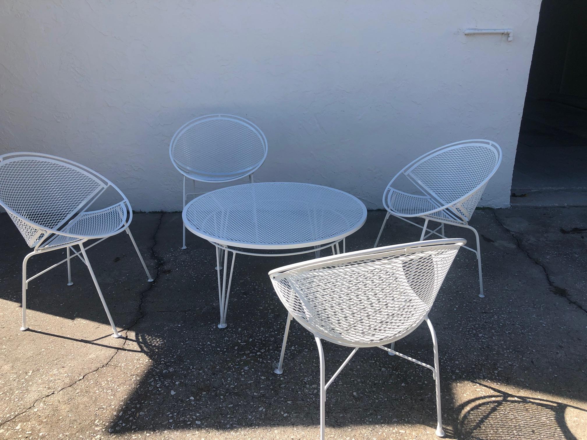 Five Piece Tempestini Salterini Radar Hoop Chairs and Table 2