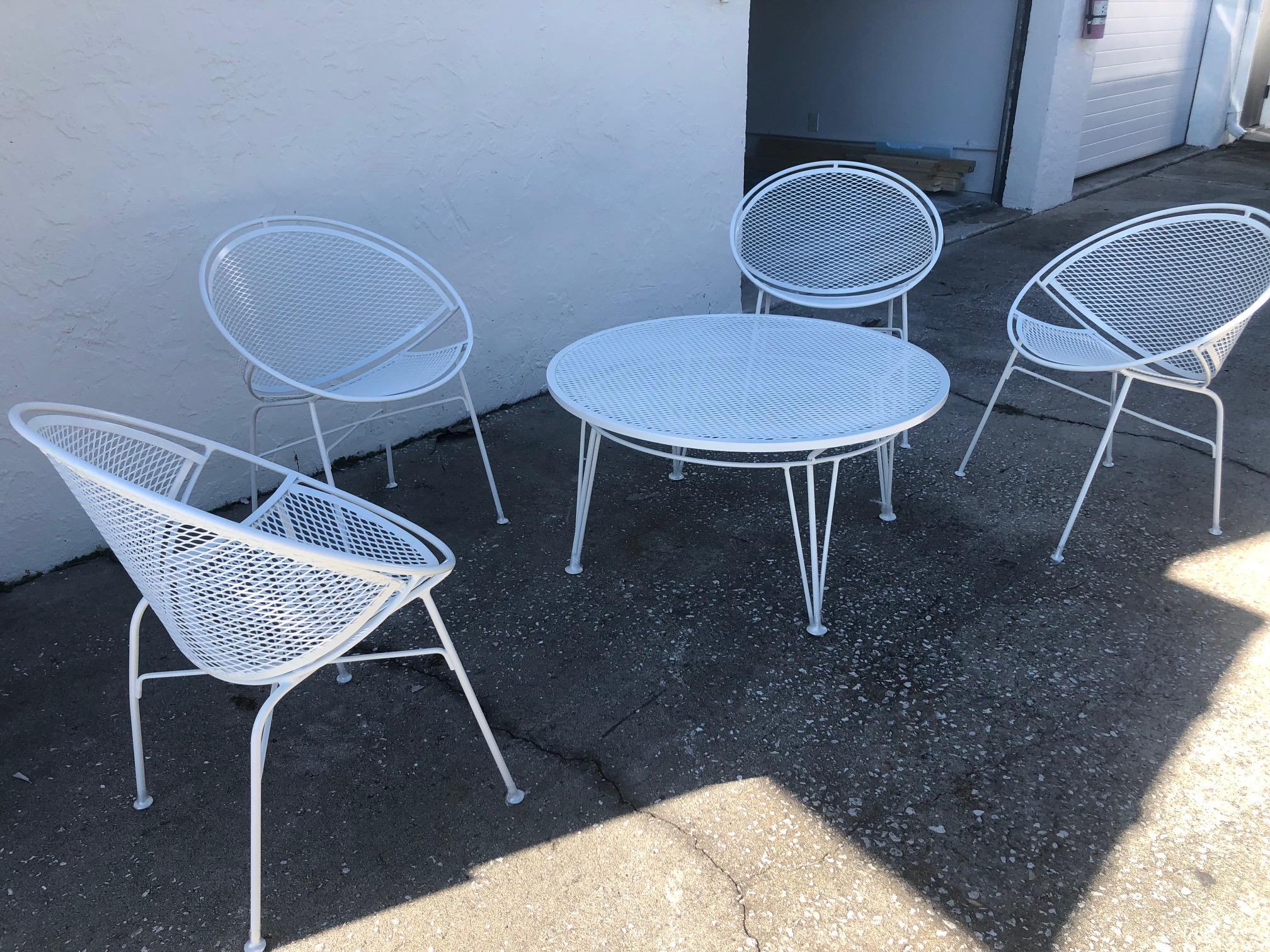 Five Piece Tempestini Salterini Radar Hoop Chairs and Table 4