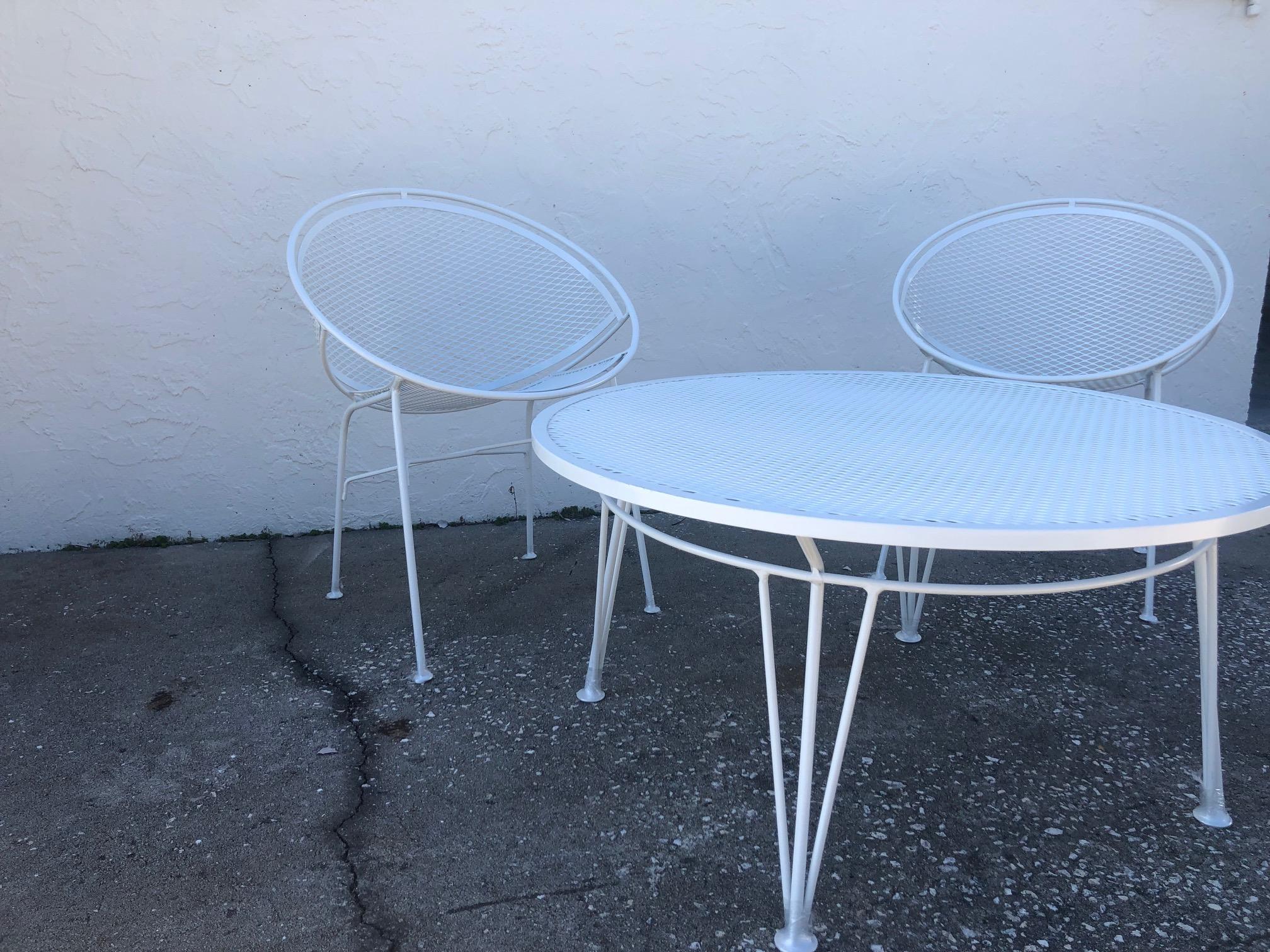20th Century Five Piece Tempestini Salterini Radar Hoop Chairs and Table
