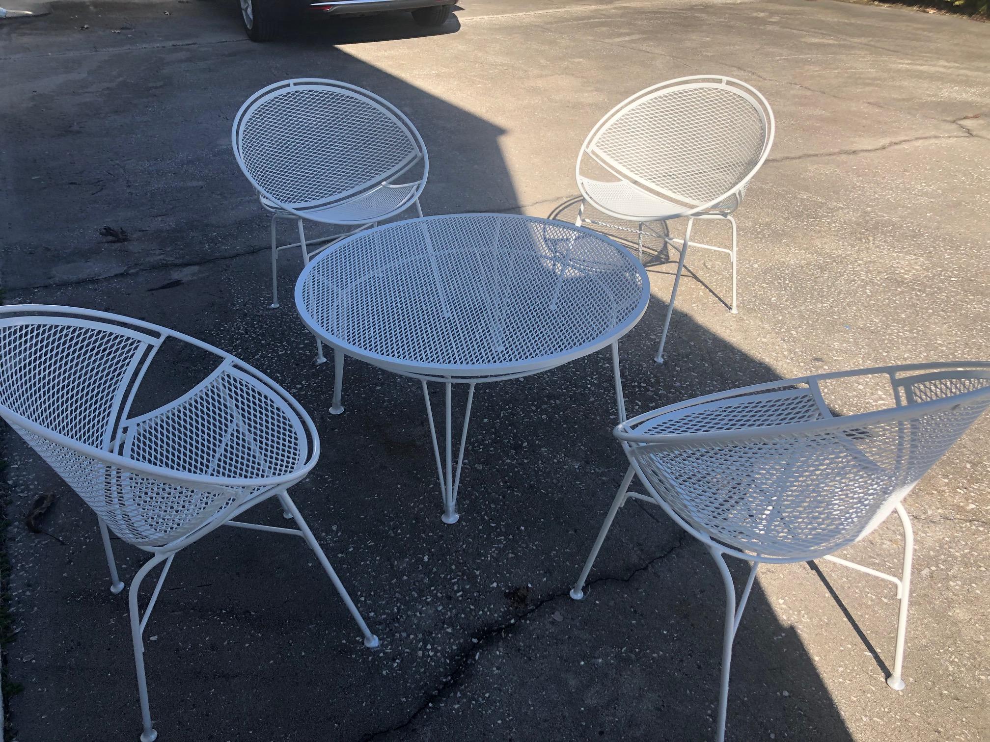 Five Piece Tempestini Salterini Radar Hoop Chairs and Table 1