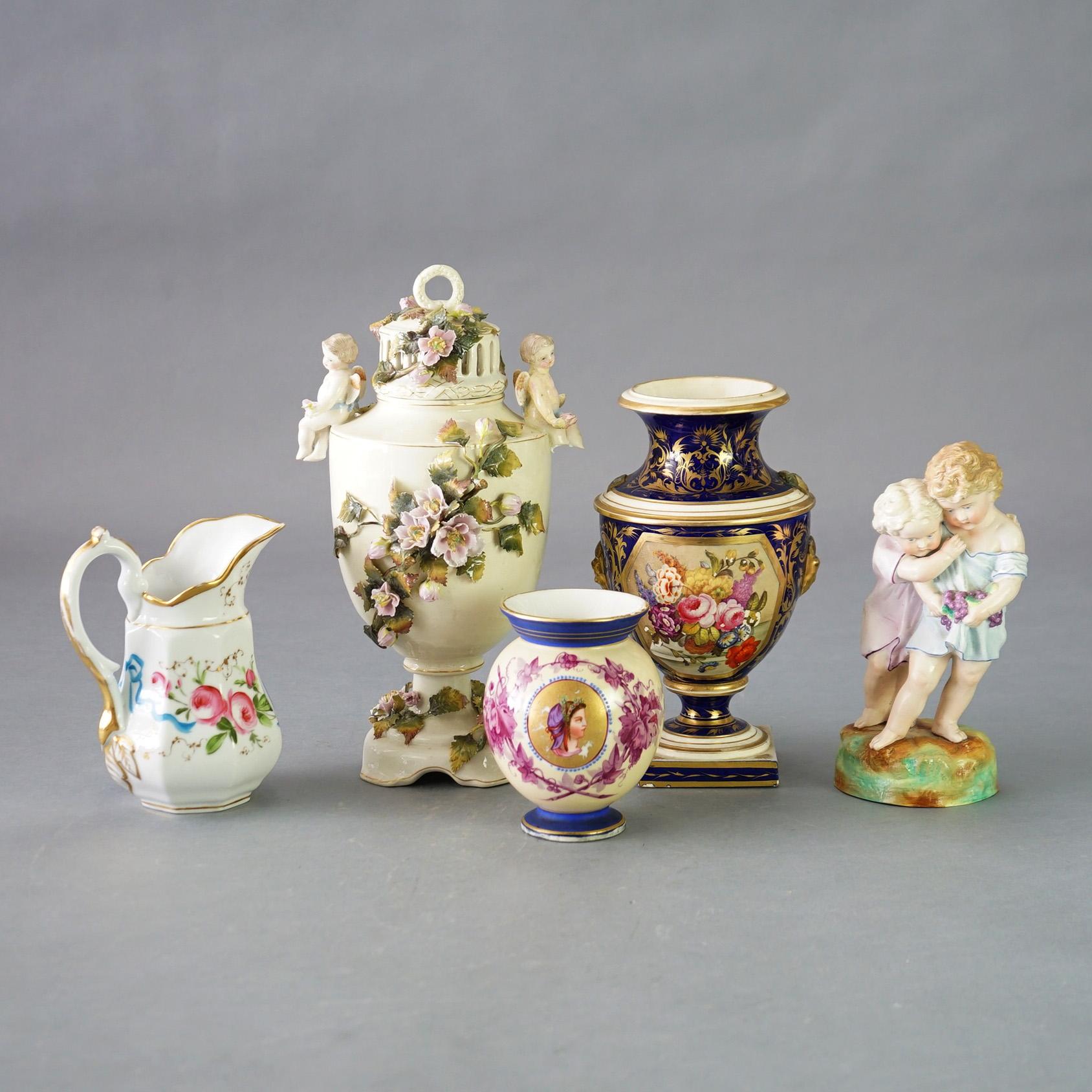 Cinq pièces de porcelaine ancienne allemande/autrichienne C1900

Dimensions - 11,5 