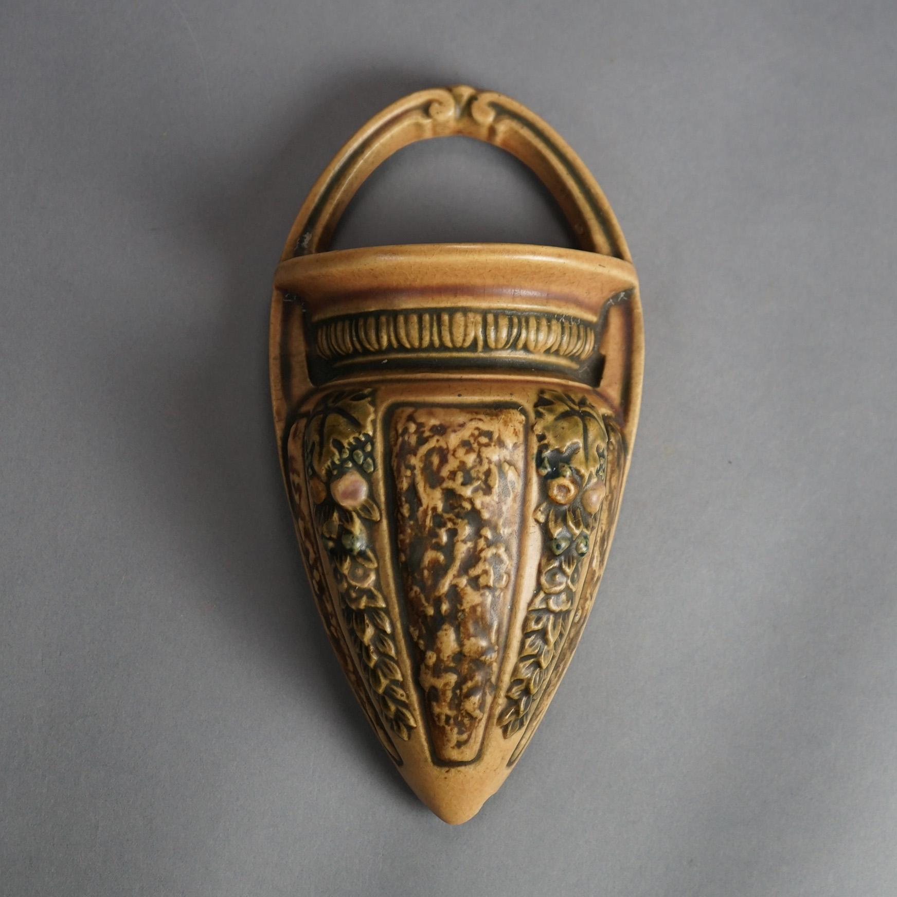 Five Pieces Roseville Florentine Art Pottery (brown) 20thC In Good Condition In Big Flats, NY