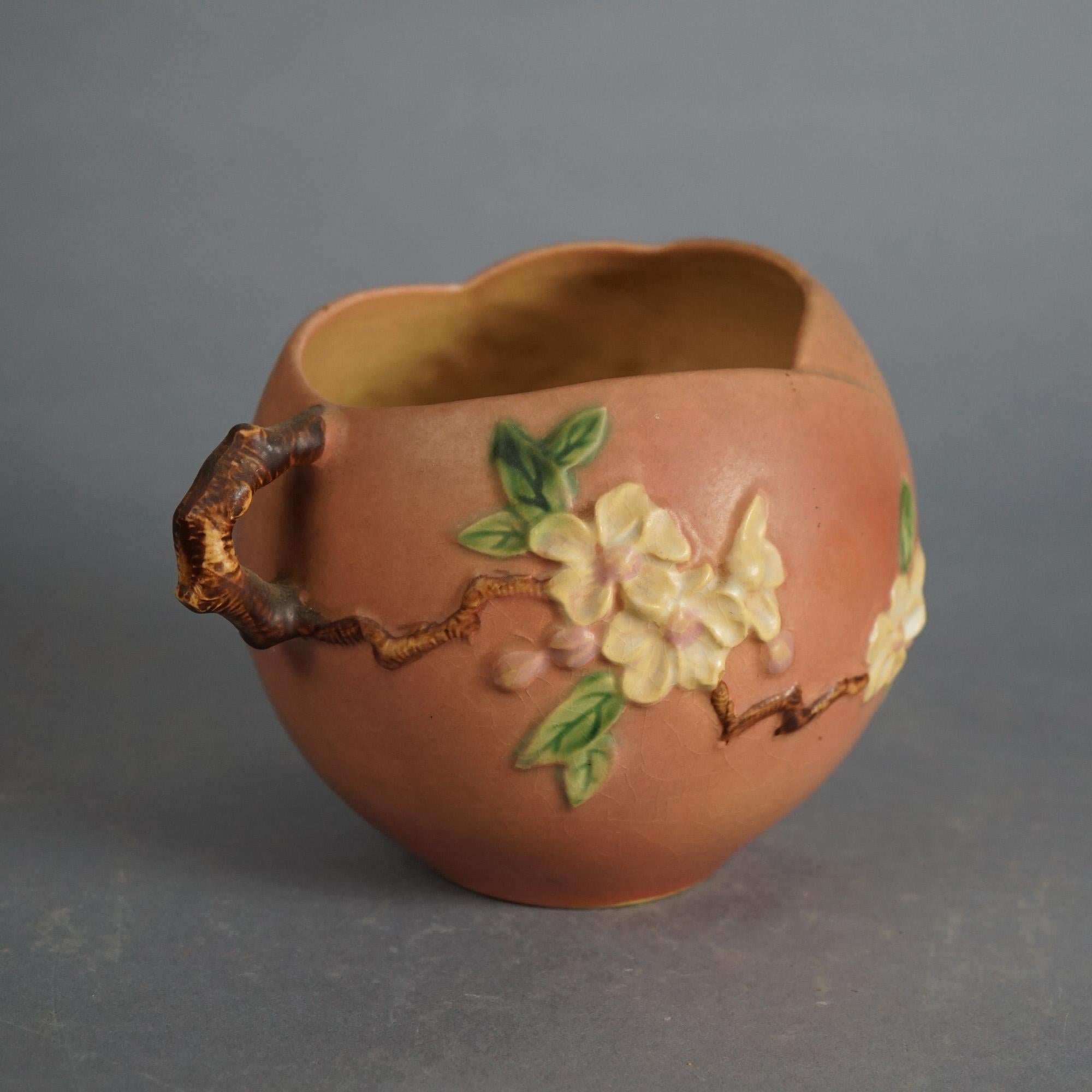 Five Pink Roseville Art Pottery in the Apple Blossom Pattern Mid 20thC 2