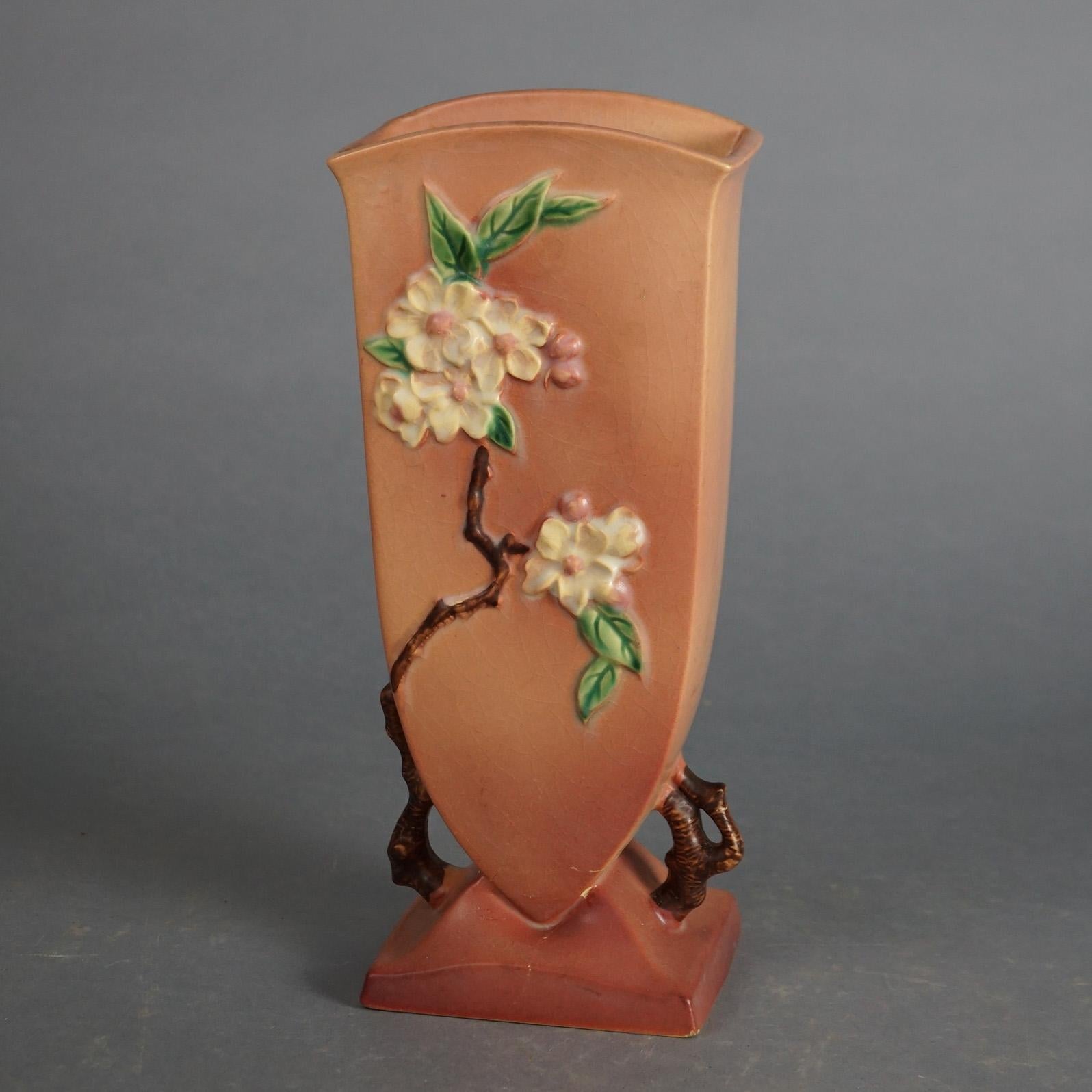 Five Pink Roseville Art Pottery in the Apple Blossom Pattern Mid 20thC 4