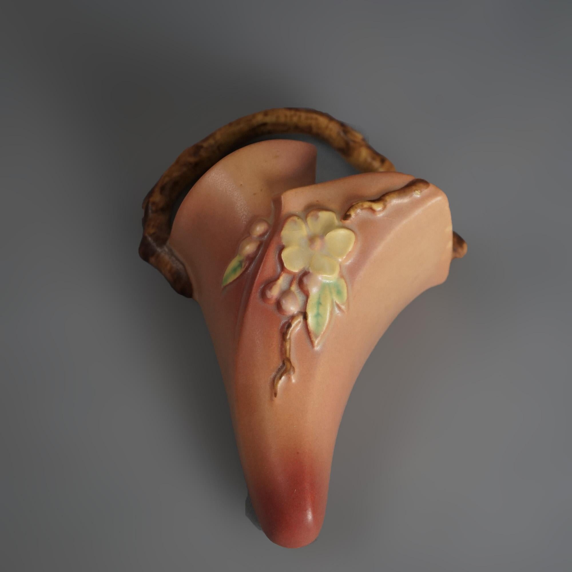20th Century Five Pink Roseville Art Pottery with Apple Blossom Pattern Mid 2othC