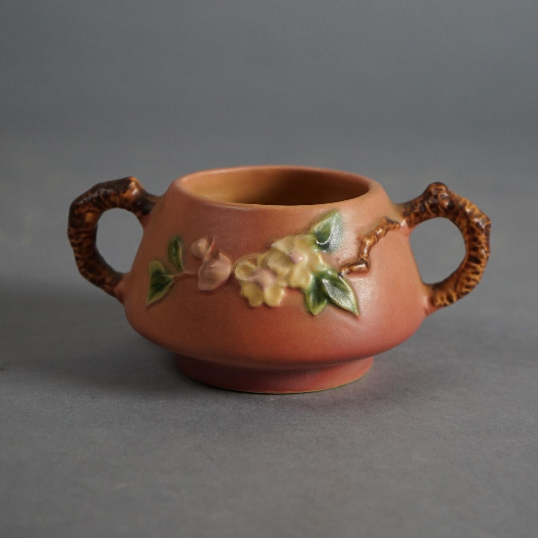 Five Pink Roseville Art Pottery with Apple Blossom Pattern Mid 2othC 2
