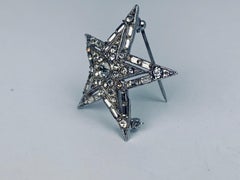 "Be A Star" Rhinestone Brooch-Five Pointed Star c. 1950's