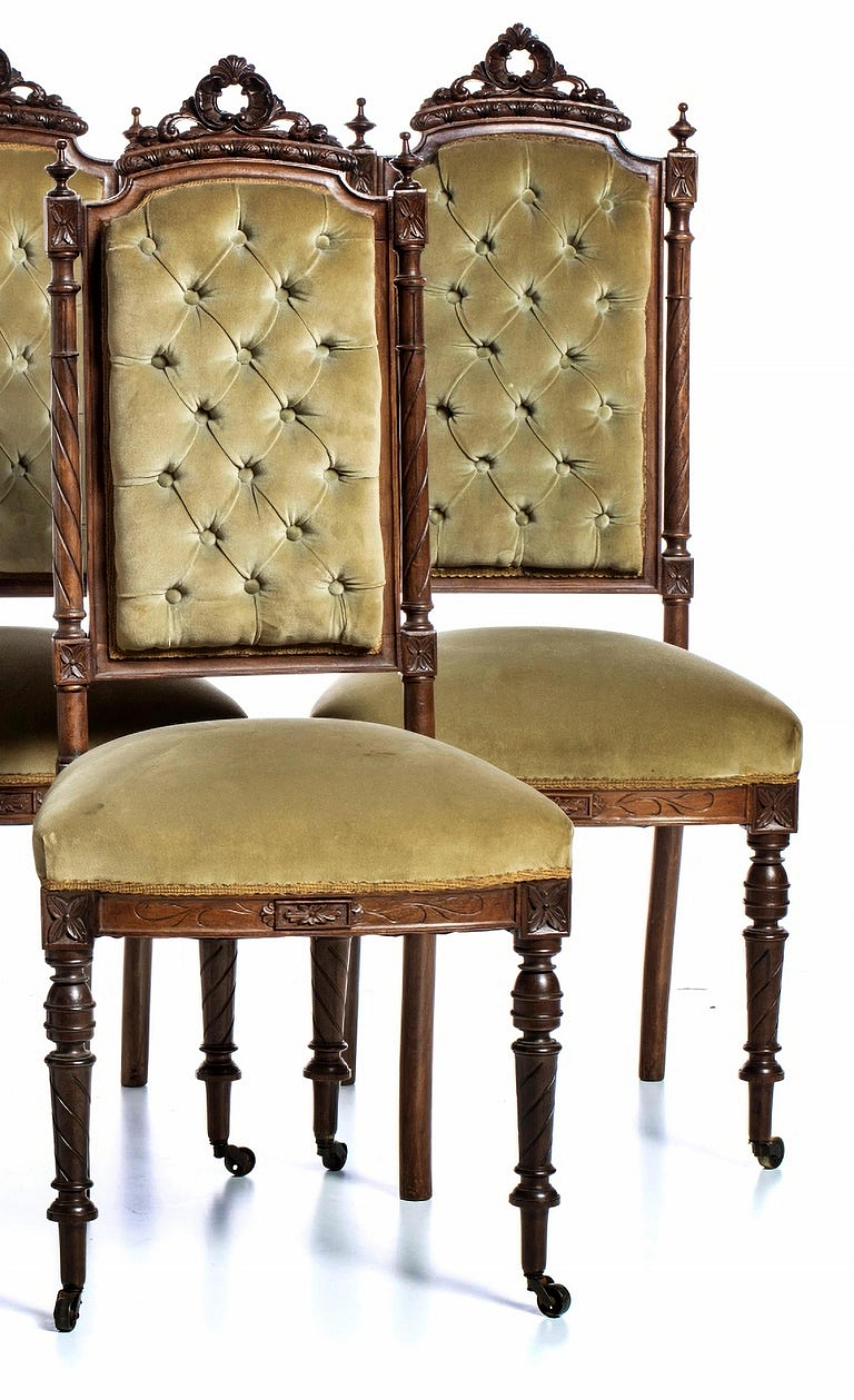 Baroque Five Portuguese Romantic Chairs 19th Century For Sale