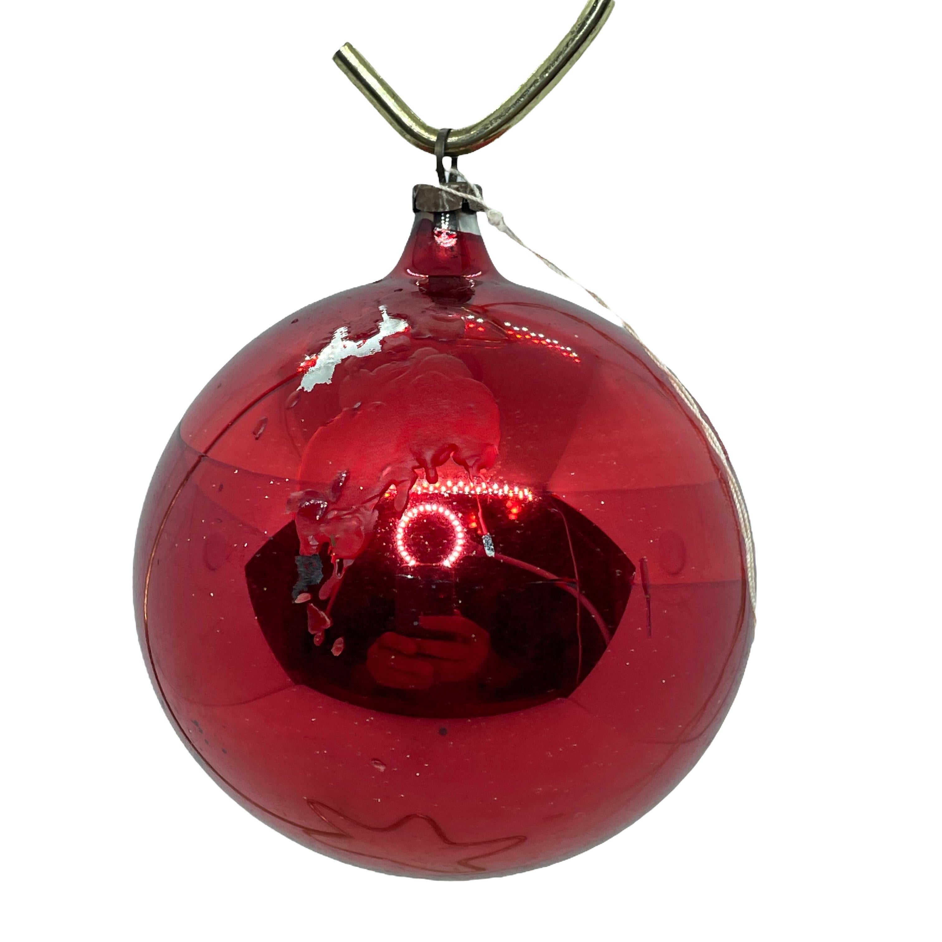 Five Rare large Glass Ball Christmas Ornaments Vintage, German, 1930s In Good Condition In Nuernberg, DE