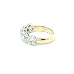 Cinco Diamantes Brillantes Redondos con Certificado GIA en Oro Blanco y Amarillo de 14K
