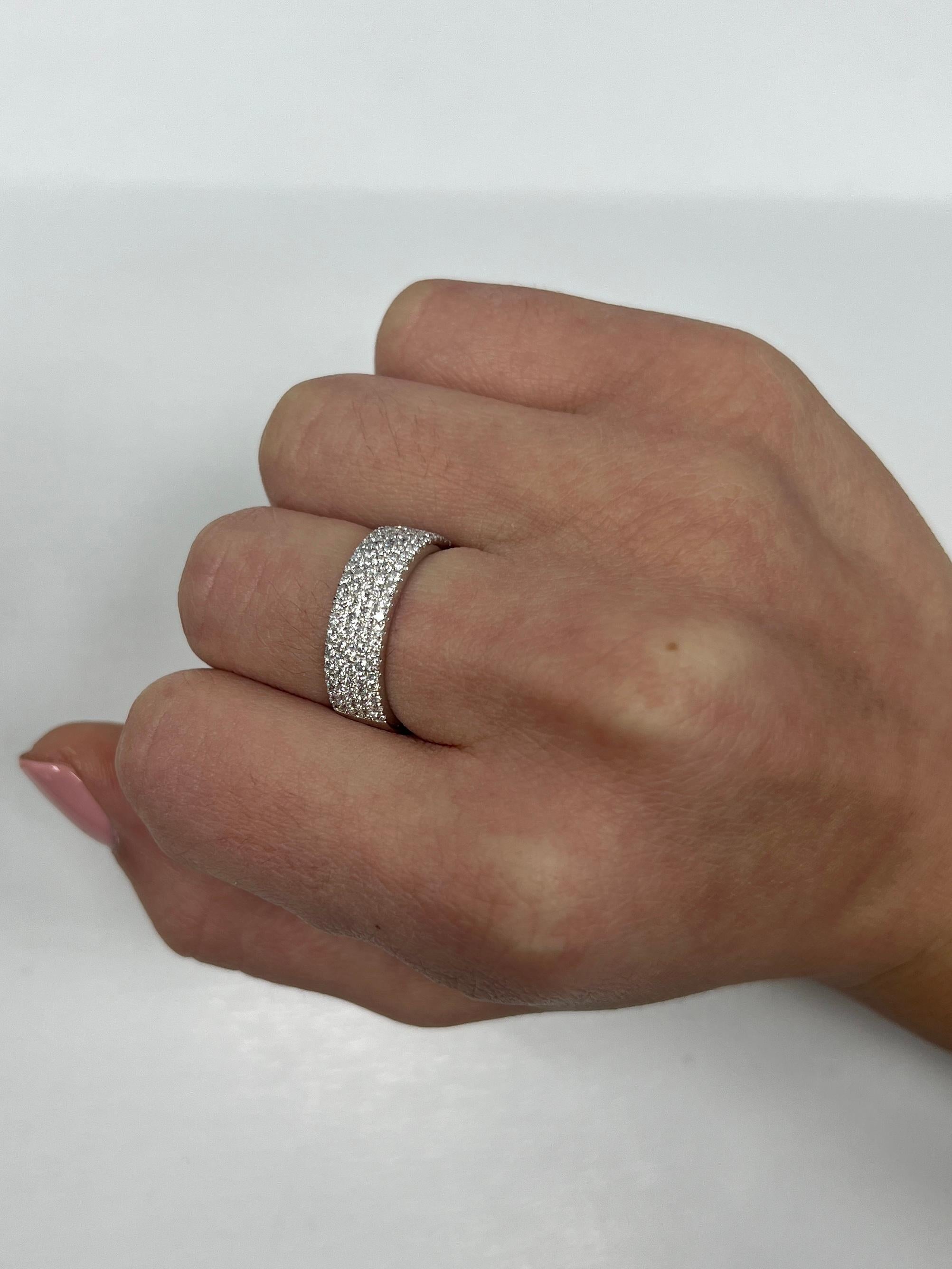 Modern Five Row Diamond Ring For Sale