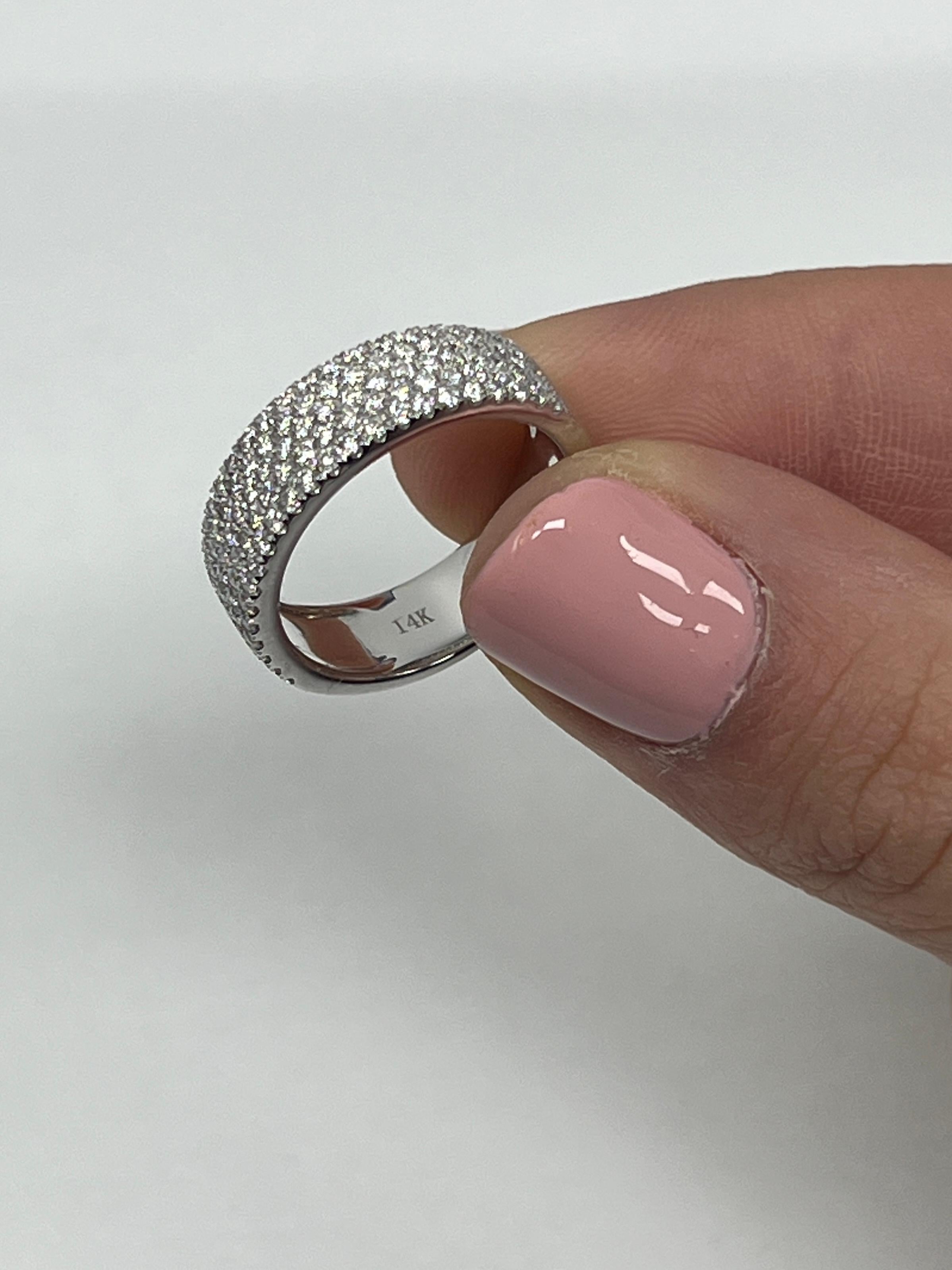 Five Row Diamond Ring In New Condition For Sale In Great Neck, NY
