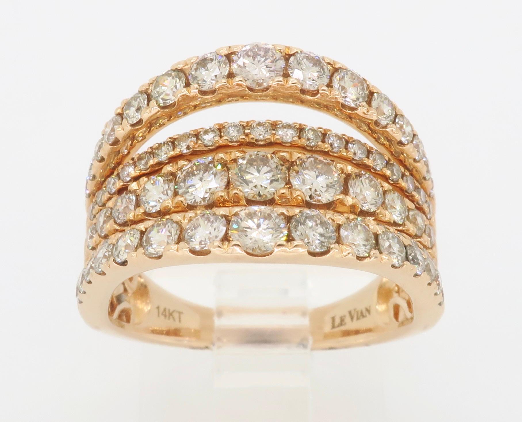 Five Row Diamond Ring Made by Le Vian 5