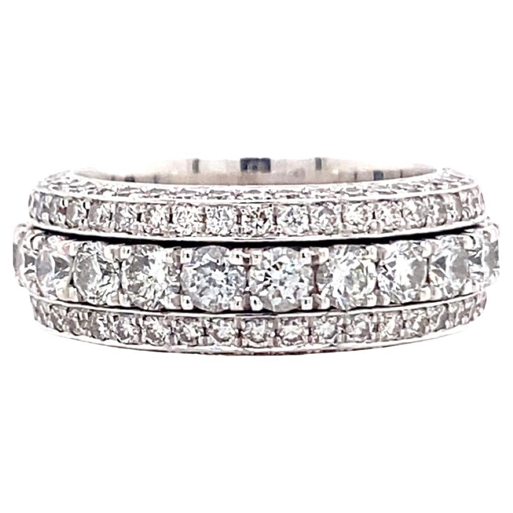 Five Row Diamond Spinning Eternity Band 4.55 tcw in 18kt White Gold