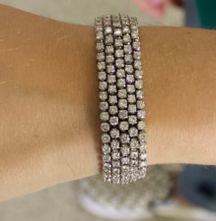 Five-Row Diamond Tennis Bracelet in 18 Karat 15.00 Carat Petite Size
