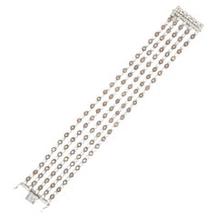 The Row Tube Five Row Natural Brown & White Diamond Bracelet en or blanc 18 carats