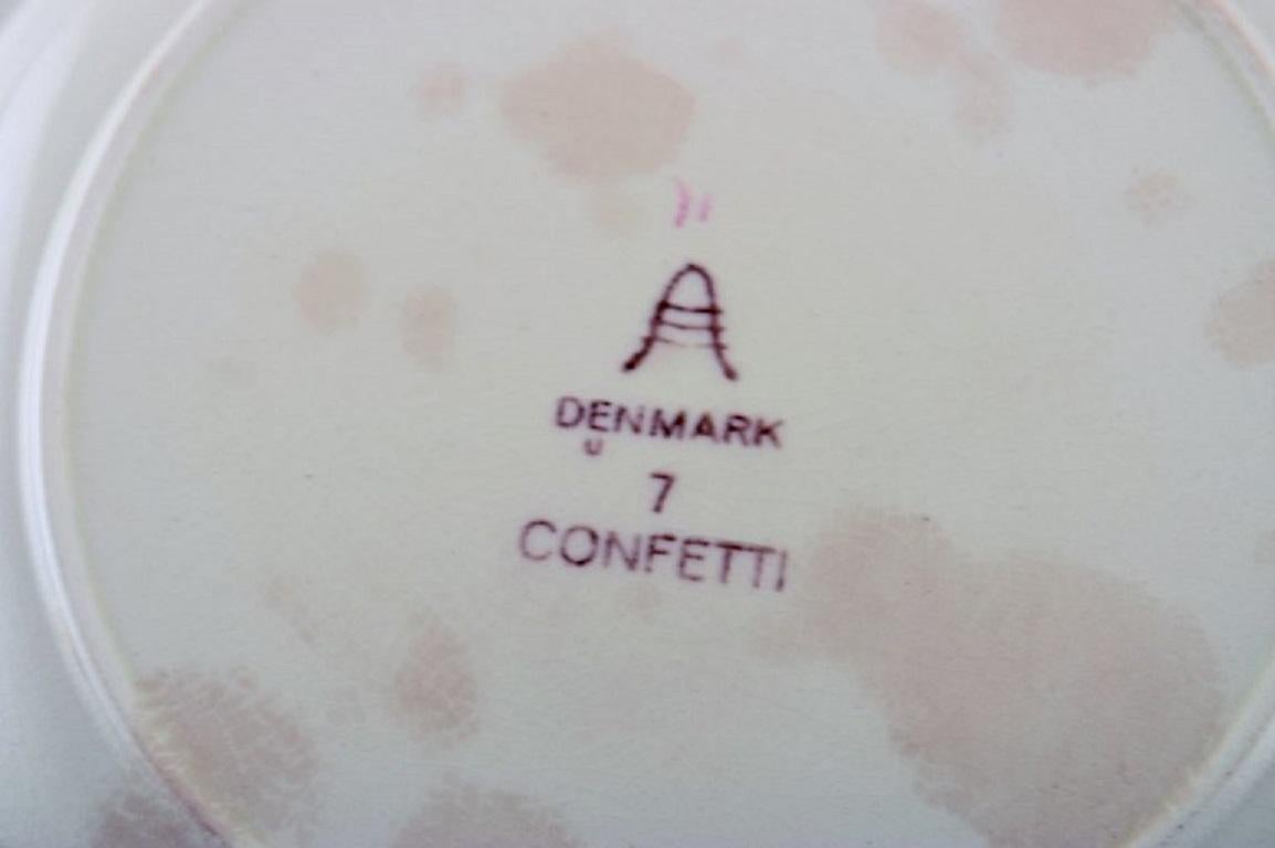 Danish Five Royal Copenhagen / Aluminia Confetti Plates in Turquoise Glazed Faience