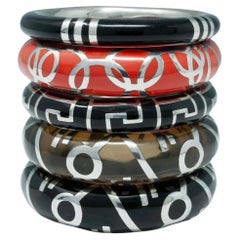 Five Sean Hill Silver and Resin Bracelets