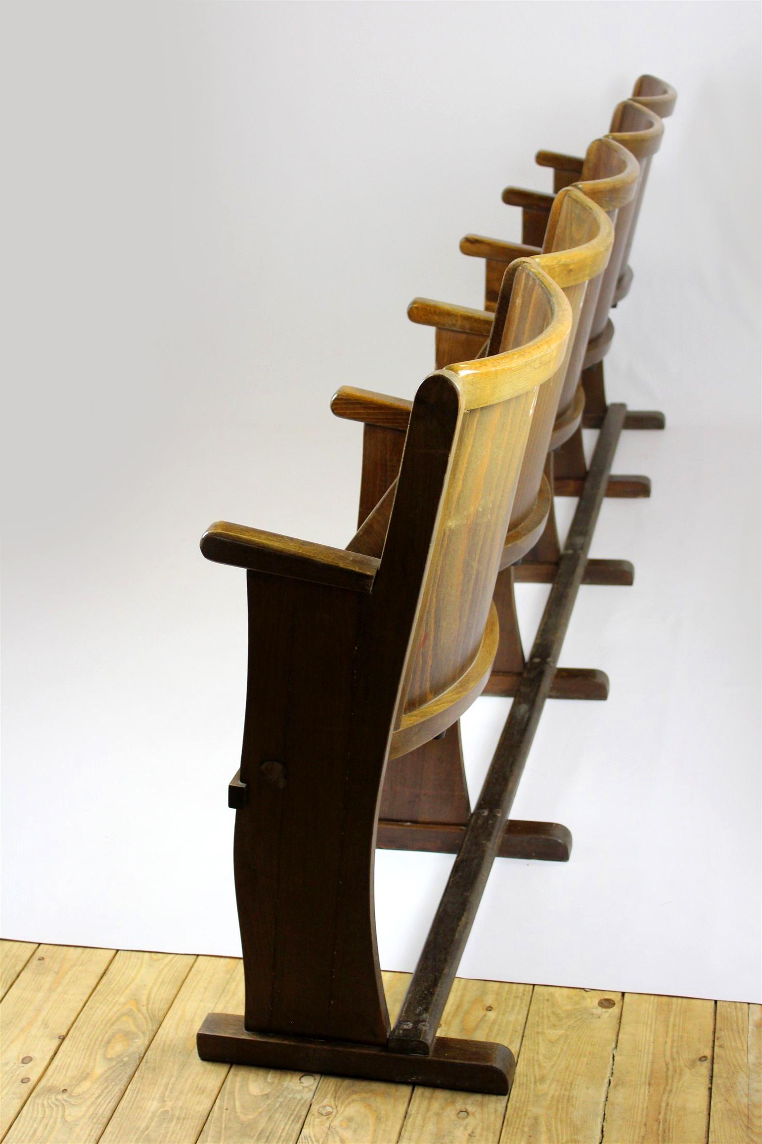 Five-Seater Cinema Bench from TON, 1960s For Sale 6