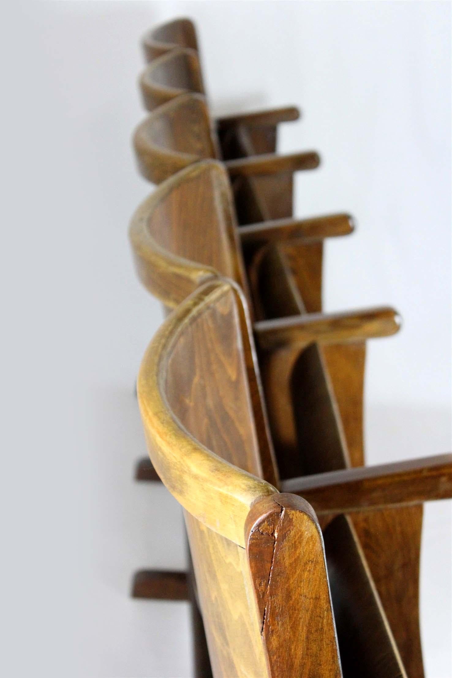 Five-Seater Cinema Bench from TON, 1960s 8