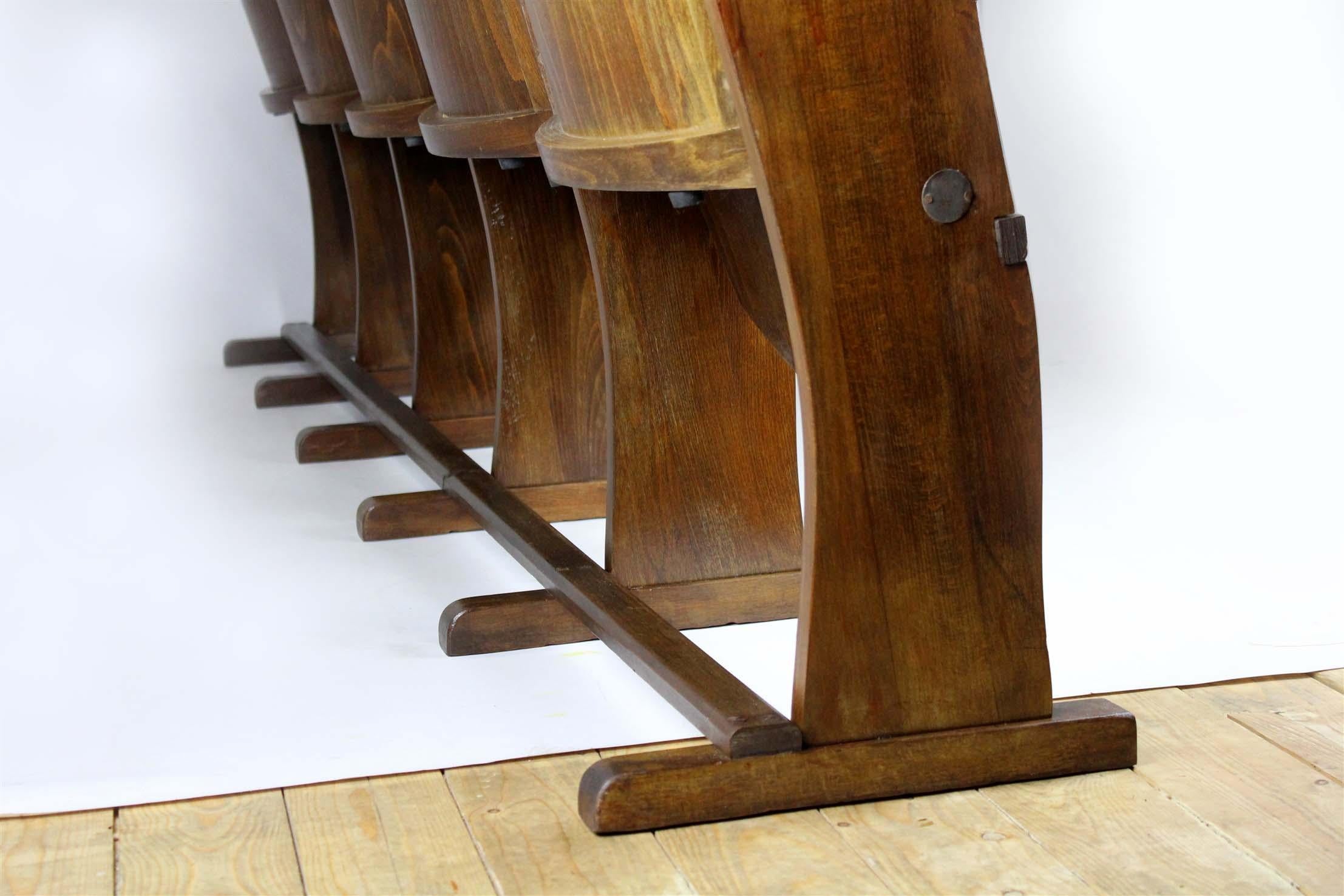 Five-Seater Cinema Bench from TON, 1960s 10