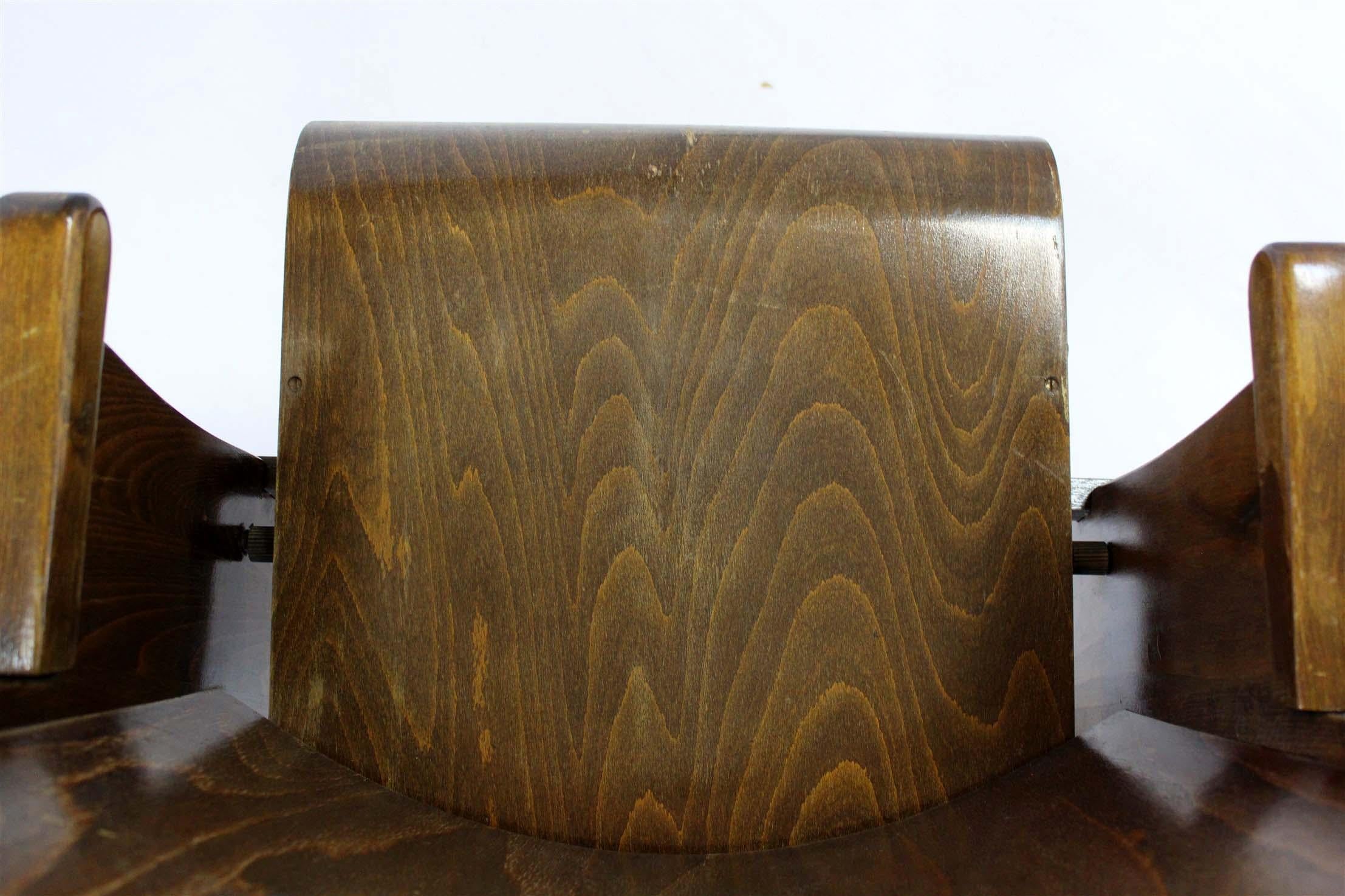Five-Seater Cinema Bench from TON, 1960s 11